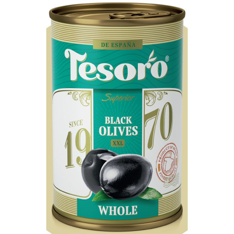 Маслины крупные с косточкой Tesoro, 314мл/300гр