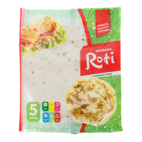 Лепешка Роти с зеленым луком. упак 450 г (5 шт х 90 г)