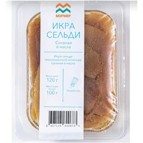 Икра сельди тихоокеанской ястычная соленая в масле 120гр. Икра сельди тихоокеанской ястычная соленая в масле 120гр.